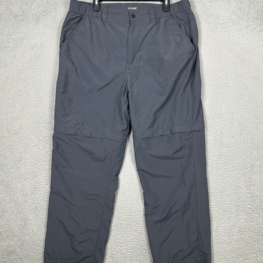 Koppen Pants Mens XL Grey Hiking Cargo No Fly Zone Zip Off Convertible Outdoor